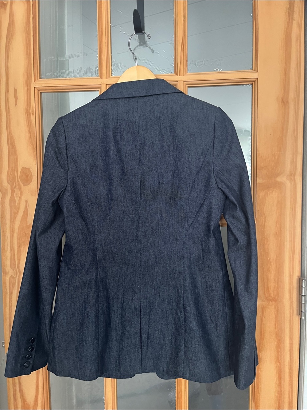 The Limited women’s dark denim one button blazer, sz small. EUC, indigo, capsule - Picture 8 of 9